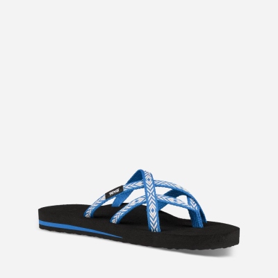 Teva Olowahu Women's Blue Flip Flops CA65778 Canada Clearance